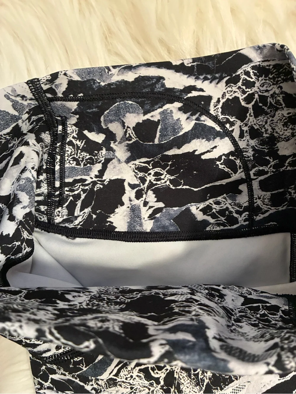 Lululemon Wunder Under Hi-Rise Tight Sz 4 Interlaced Starlight Black White Gray